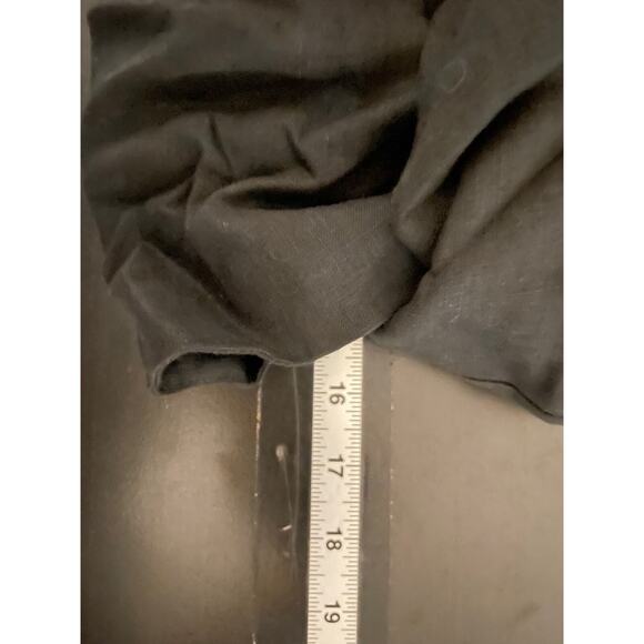 Alpha 60 Womens Crop Top Size Large Black Linen Cold Shoulder Sleeve Avant Garde - Picture 7 of 8